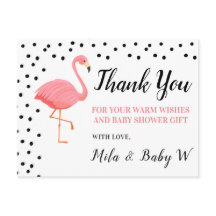 Flamingo Baby Shower Gracias Tarjeta Post
