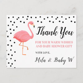 Flamingo Baby Shower Gracias Tarjeta Post