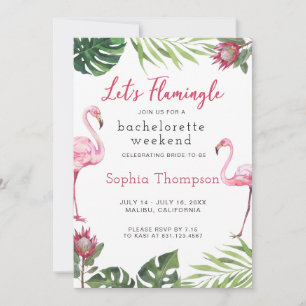 Flamingo Bachelorette Invitación a la fiesta de fi
