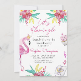 Flamingo Bachelorette Party Invitación