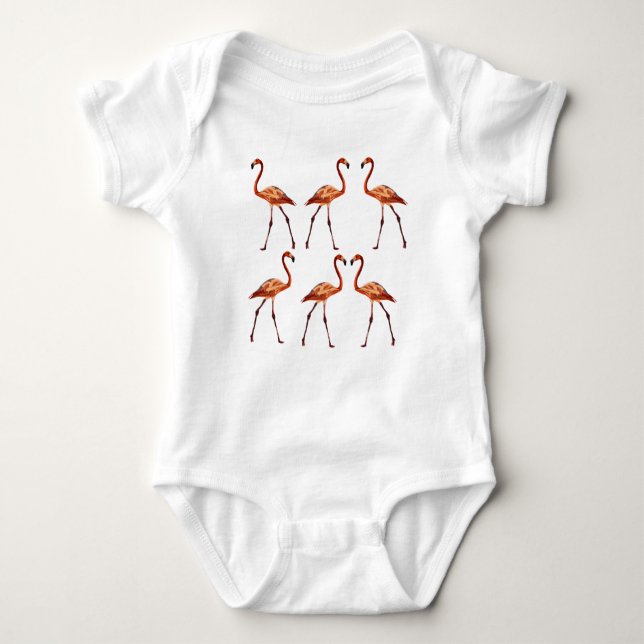 Flamingo Bird Baby Jersey Bodysuit (Anverso)