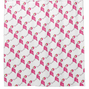 Flamingo Blanco Rosado Flamingos Cortina de ducha