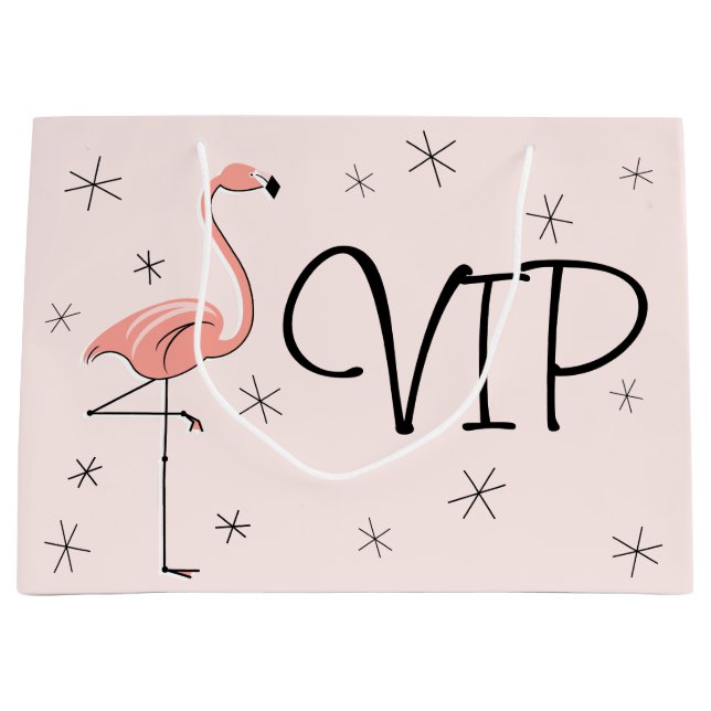 Flamingo Bolsa de regalo rosa 'VIP' grande (Anverso)