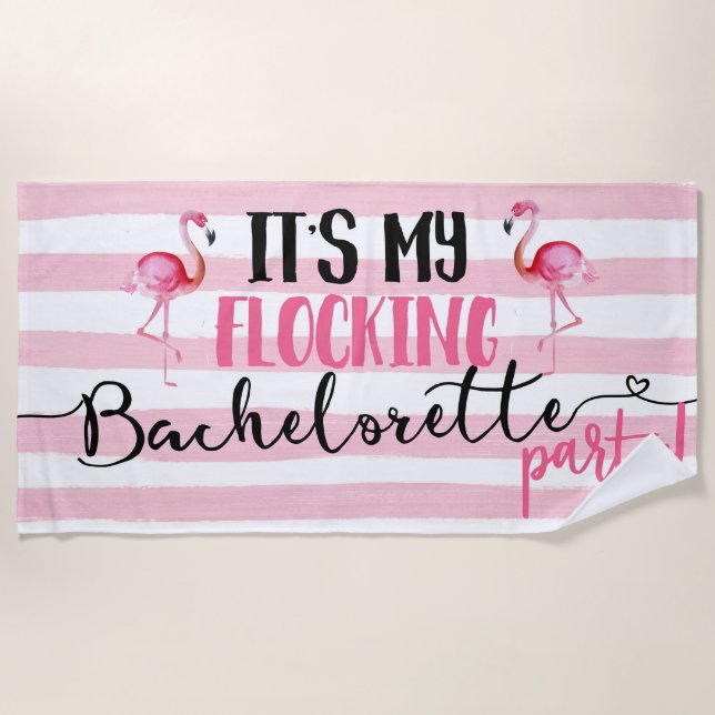 Flamingo Bride Bachelorette Beach Toalla (Anverso)