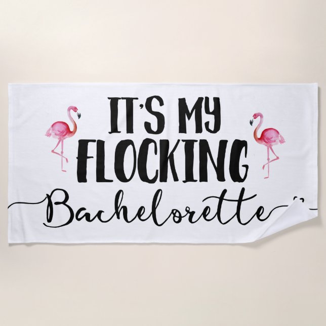 Flamingo Bride Bachelorette Beach Toalla (Anverso)