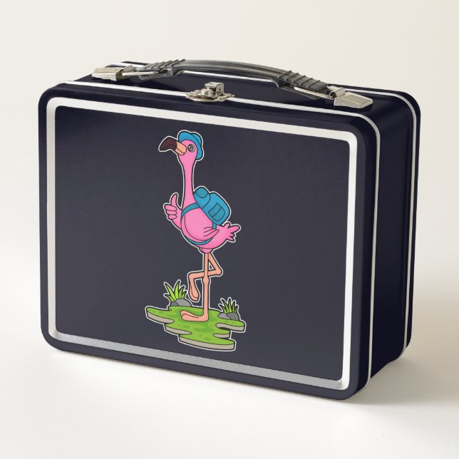 Flamingo como excursionista con mochila (Anverso)