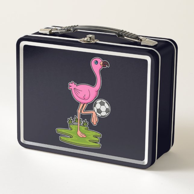 Flamingo como jugador de fútbol con fútbol (Anverso)