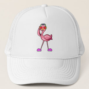 Flamingo como pensionista con palo y Gorra