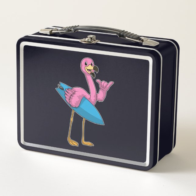 Flamingo como surfista con Surfboard (Anverso)