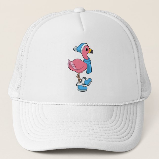 Flamingo con Scarf y Gorra (Anverso)