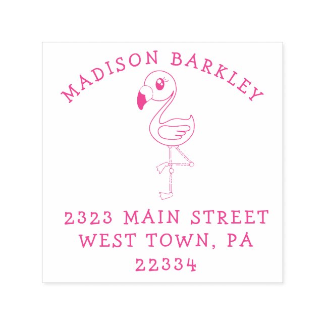 Flamingo Cute Niños Tropicales Retorno Sello de Di (Diseño)