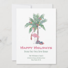 Flamingo de Navidad Nueva Casa Felices Fiestas 
