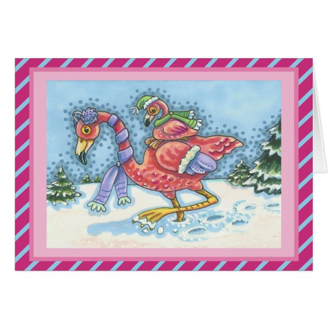 FLAMINGO DE NIEVE PROFUNDO, TARJETA DE RECIBIMIENT (Anverso (Horizontal))