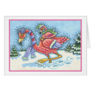 FLAMINGO DE PIÑÓN DE NIEVE PROFUNDO, TARJETA DE RE