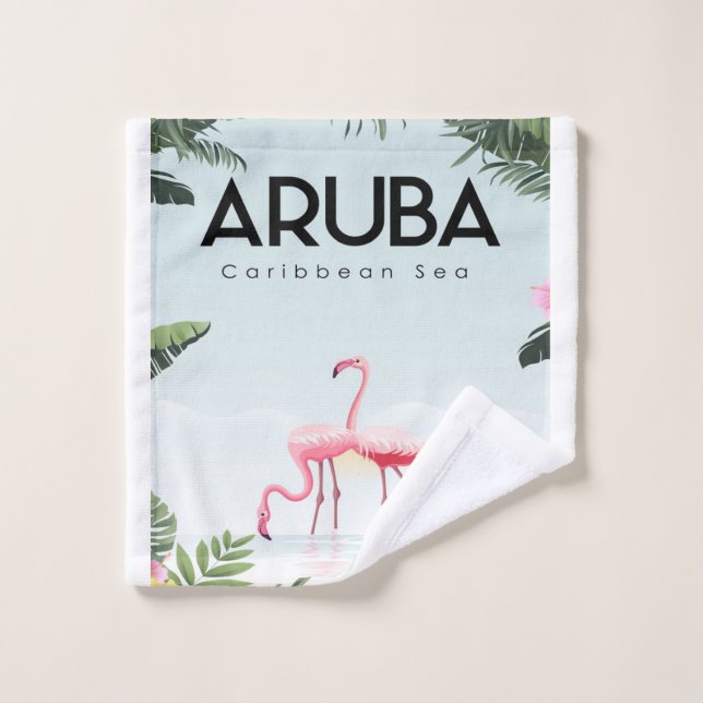 Flamingo del Mar Caribe de Aruba | Flamingo gracio (Toallita)
