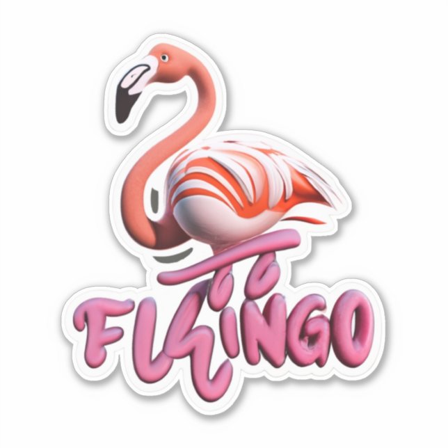 Flamingo Eleva tu estilo con Pegatinas (Anverso)