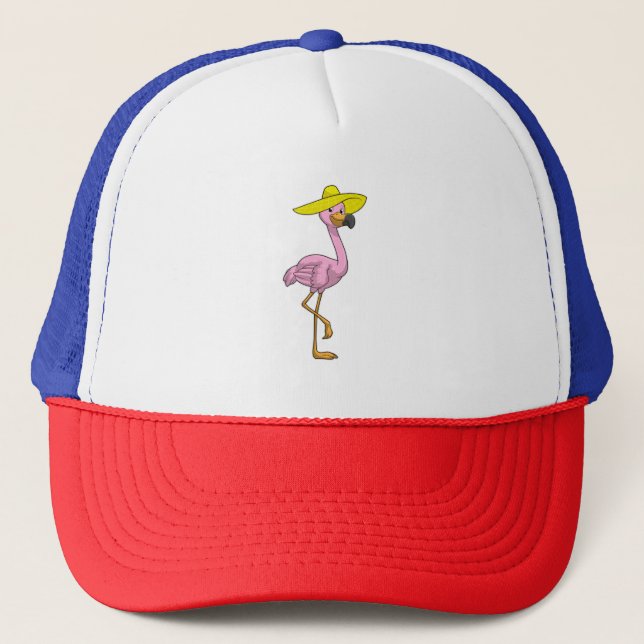 Flamingo en la playa con Gorra (Anverso)