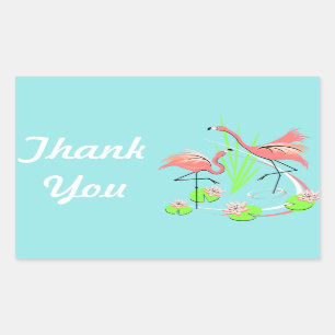 Flamingo Fandango Duo pegatina Feliz Cumpleaños