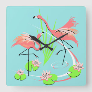 Flamingo Fandango Duo reloj cuadrado