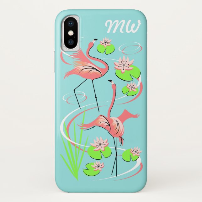 Flamingo Fandango Slim Duo monograma funda para iP (Reverso)