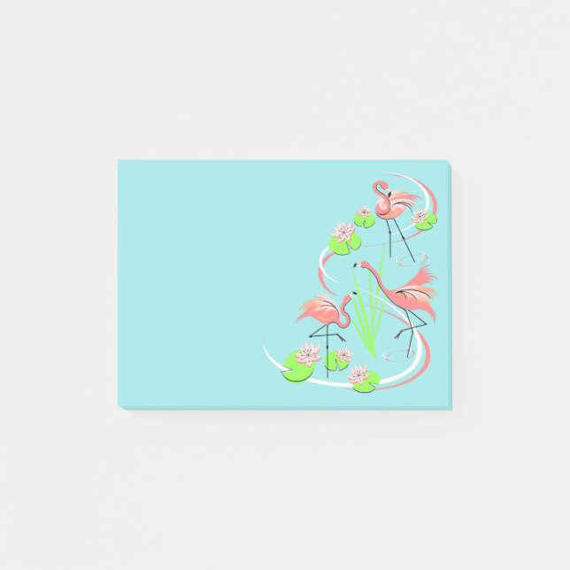 Flamingo Fandango Trio nota post-it horizontal (Anverso)
