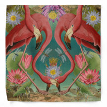 Flamingo Fantasy Bandana Adulto/Grande 22" x 22"