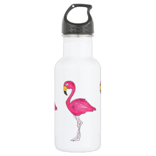 Flamingo Flamingos Tropical Rosa Botella de agua d