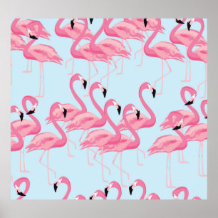 Flamingo Flock: Impresión tropical vintage
