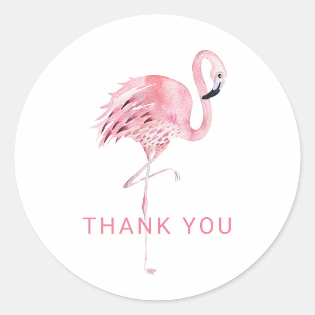 Flamingo gracias a favor pegatina (Anverso)