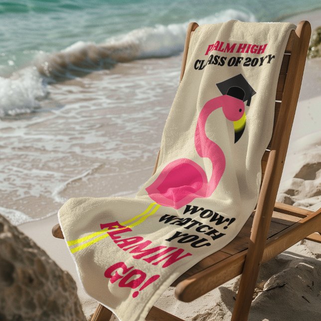 Flamingo Graduación Toalla de Playa Personalizada (Subido por el creador)