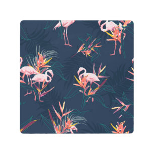 Flamingo hawaiano: Obra de arte tropical vintage