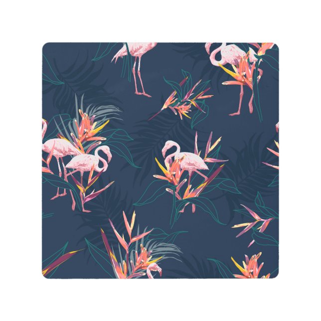 Flamingo hawaiano: Obra de arte tropical vintage (Anverso)