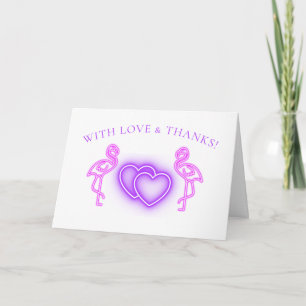 Flamingo & Hearts Boda Suite - Tarjeta de agradeci