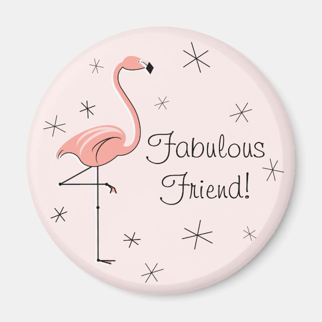 Flamingo Imán de Amigo Rosa Fabuloso (Frente)