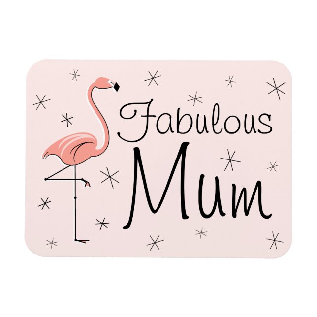 Flamingo Imán de Mamá rosa Fabuloso flexible (Horizontal)