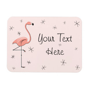 Flamingo Imán de texto rosa flexible