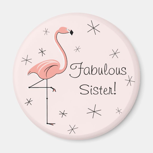 Flamingo Imán Sister Rosa Fabulous (Frente)