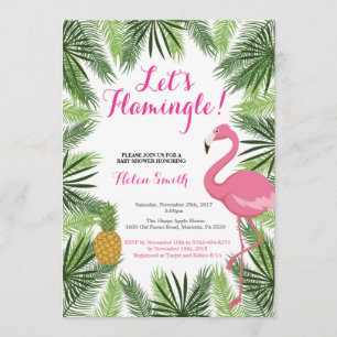 Flamingo Invitación a Baby Shower