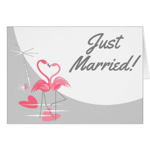 Flamingo Love Large Moon Just Married