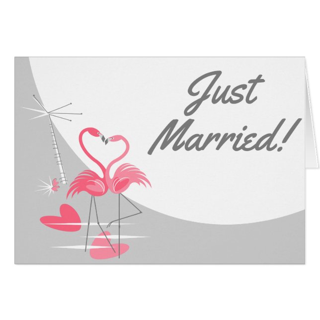 Flamingo Love Large Moon Just Married (Anverso (Horizontal))