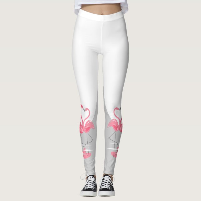 Flamingo Love Large Moon Leggings (Anverso)