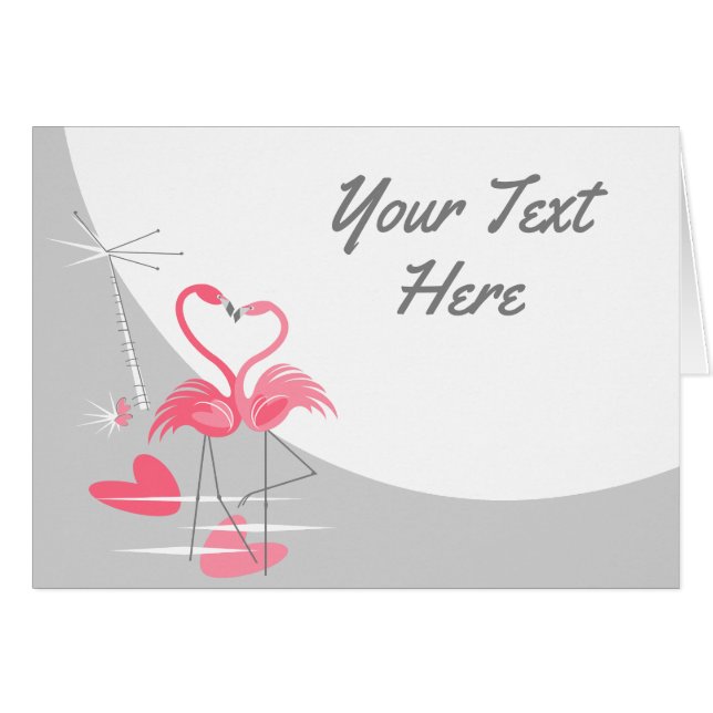 Flamingo Love Large Moon Your Text (Anverso (Horizontal))