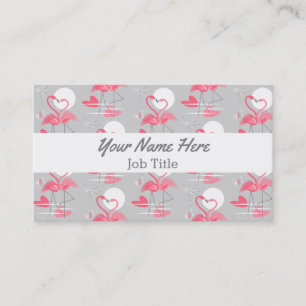 Flamingo Love Tiled tarjeta de negocios de rayas b