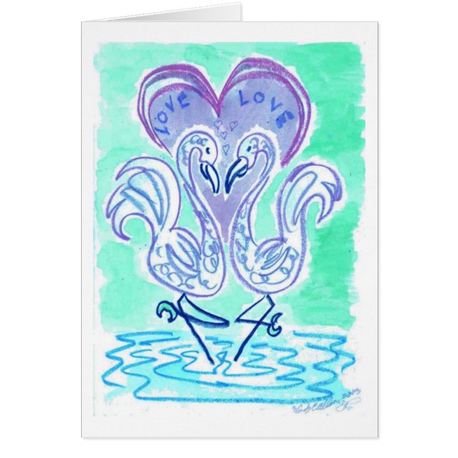Flamingo Love (versión azul) (Frente)