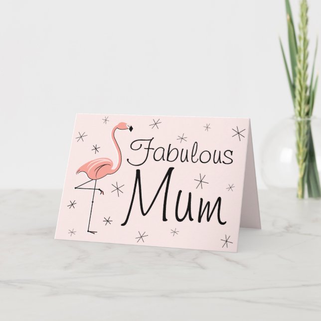 Flamingo Mamá rosa fabulosa! tarjeta de la madre (Anverso)
