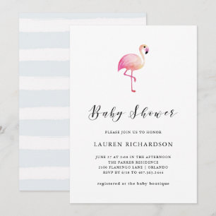 Flamingo moderno  Invitación de Baby Shower
