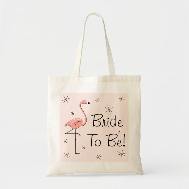 Flamingo Novia Rosa para Ser! Bolsa de algodón (Frente)