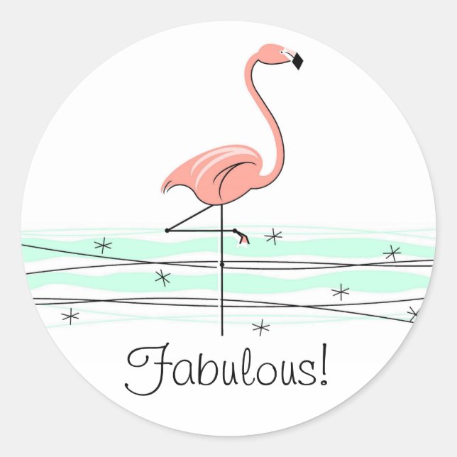 ¡Flamingo Ocean Fabulous! pegatina (Anverso)