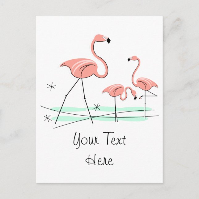 Flamingo Ocean Trio 2 Mensajes de texto postal (Anverso)