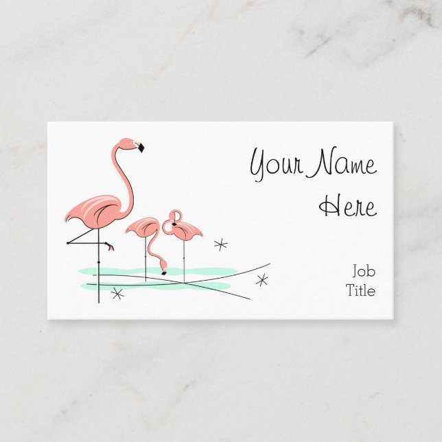 Flamingo Ocean Trio 4 tarjeta de visita (Anverso)
